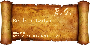 Román Ibolya névjegykártya
