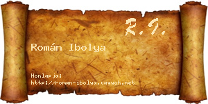 Román Ibolya névjegykártya